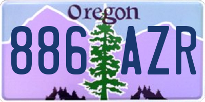 OR license plate 886AZR
