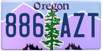 OR license plate 886AZT