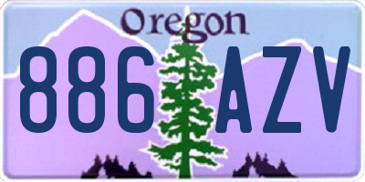 OR license plate 886AZV
