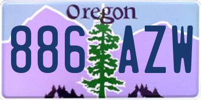 OR license plate 886AZW