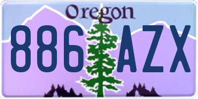 OR license plate 886AZX
