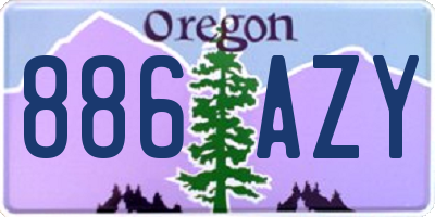 OR license plate 886AZY
