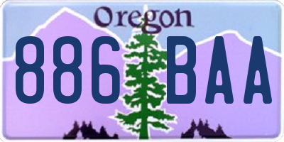 OR license plate 886BAA