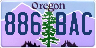 OR license plate 886BAC
