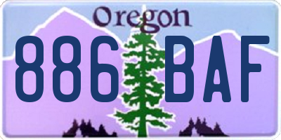 OR license plate 886BAF