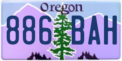 OR license plate 886BAH