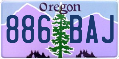 OR license plate 886BAJ