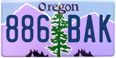 OR license plate 886BAK