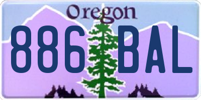 OR license plate 886BAL