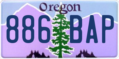OR license plate 886BAP