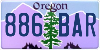 OR license plate 886BAR