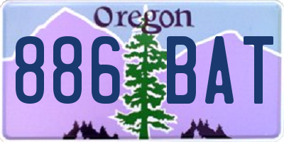 OR license plate 886BAT