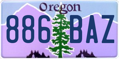 OR license plate 886BAZ