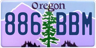 OR license plate 886BBM