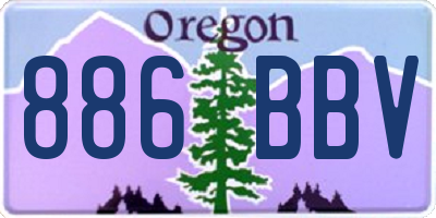 OR license plate 886BBV
