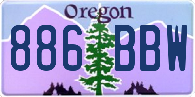 OR license plate 886BBW