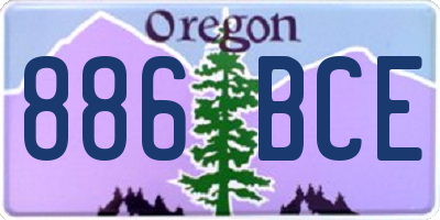 OR license plate 886BCE