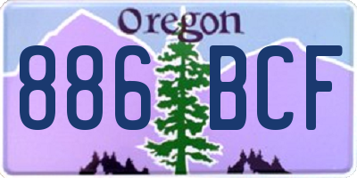 OR license plate 886BCF