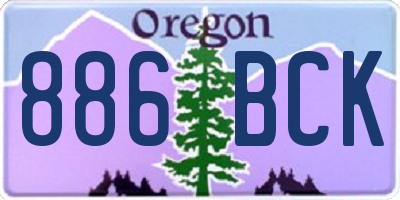 OR license plate 886BCK