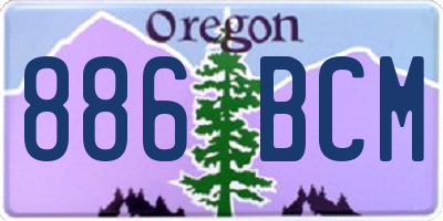 OR license plate 886BCM