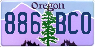 OR license plate 886BCO