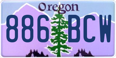 OR license plate 886BCW
