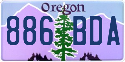 OR license plate 886BDA