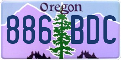 OR license plate 886BDC