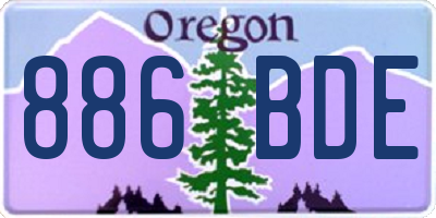 OR license plate 886BDE