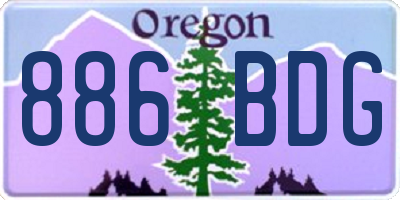 OR license plate 886BDG