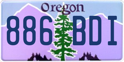 OR license plate 886BDI
