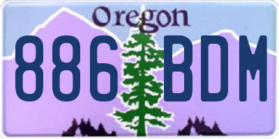 OR license plate 886BDM