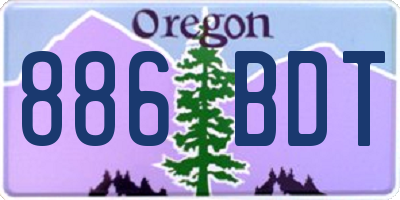 OR license plate 886BDT
