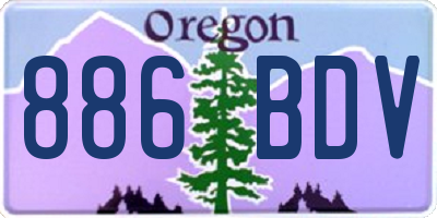 OR license plate 886BDV