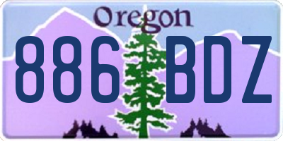 OR license plate 886BDZ