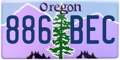 OR license plate 886BEC