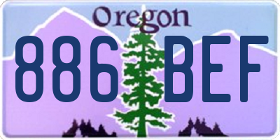 OR license plate 886BEF