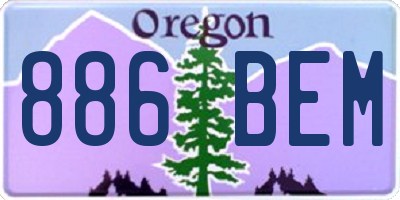 OR license plate 886BEM