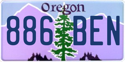 OR license plate 886BEN