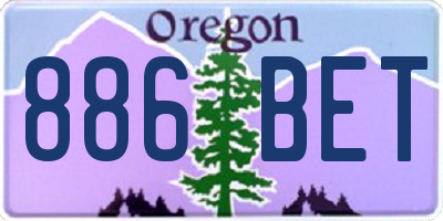 OR license plate 886BET