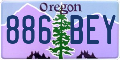 OR license plate 886BEY