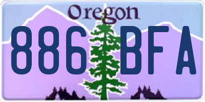 OR license plate 886BFA