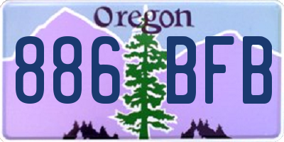 OR license plate 886BFB
