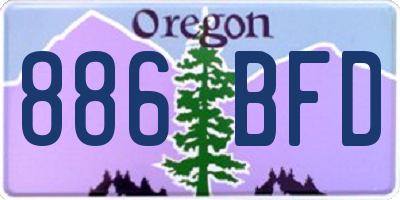 OR license plate 886BFD