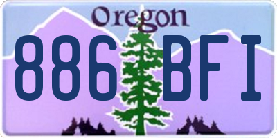 OR license plate 886BFI