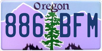 OR license plate 886BFM