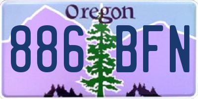 OR license plate 886BFN