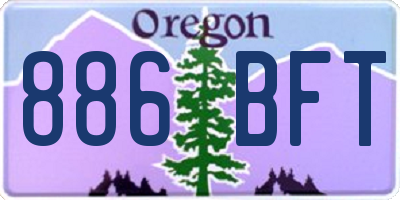 OR license plate 886BFT