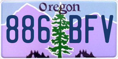 OR license plate 886BFV