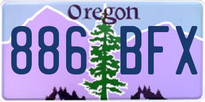 OR license plate 886BFX